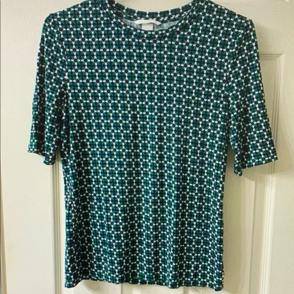 Green Patterned Women's Top